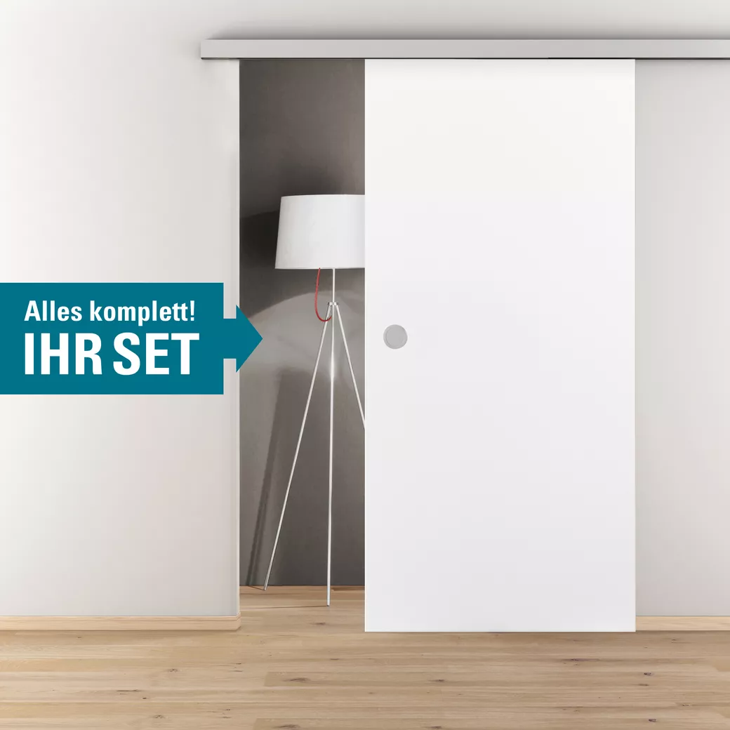 Schiebetür ONTARIO BIANCO PREM Alu EV1 weiß blickdicht CIRCLE 935x2058x39mm