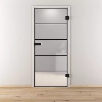 Glasdrehtür NOVA 682 BLACK, Blickdichte matt, Bohrungsart Studio/Office
