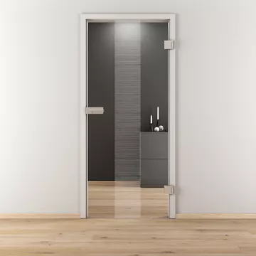 Glasdrehtür NOVA 557, Blickdichte klar, Bohrungsart Studio/Office