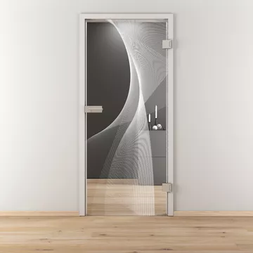 Glasdrehtür NOVA 634, Blickdichte klar, Bohrungsart Studio/Office
