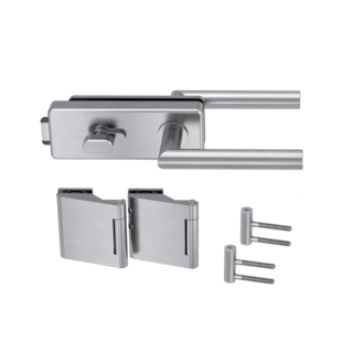 Glasdrehtürbeschlagset  SKS 61 SMART mit Griff 297