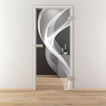 Glasdrehtür NOVA 636, Blickdichte klar, Bohrungsart Studio/Office