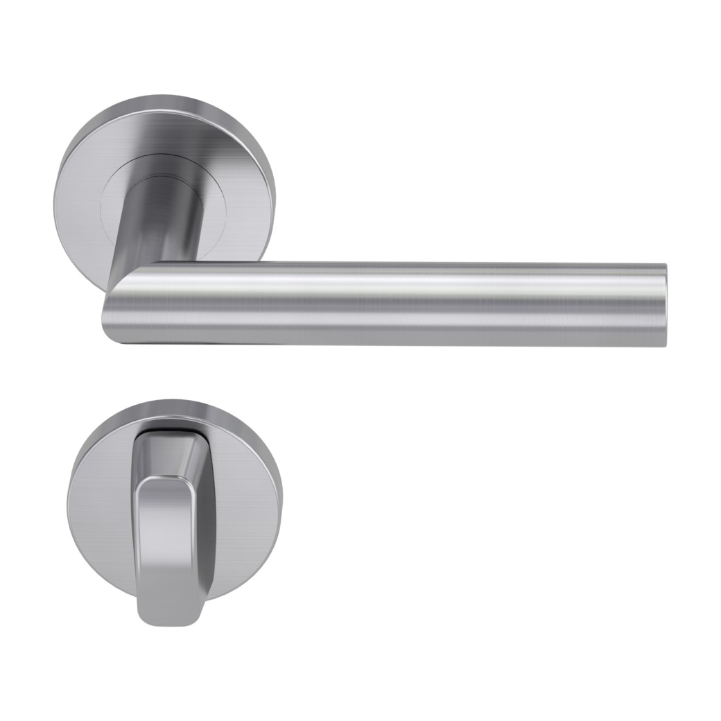 Türgriffgarnitur TD 297 Klipptechnik Rosetten rund WC Edelstahl matt