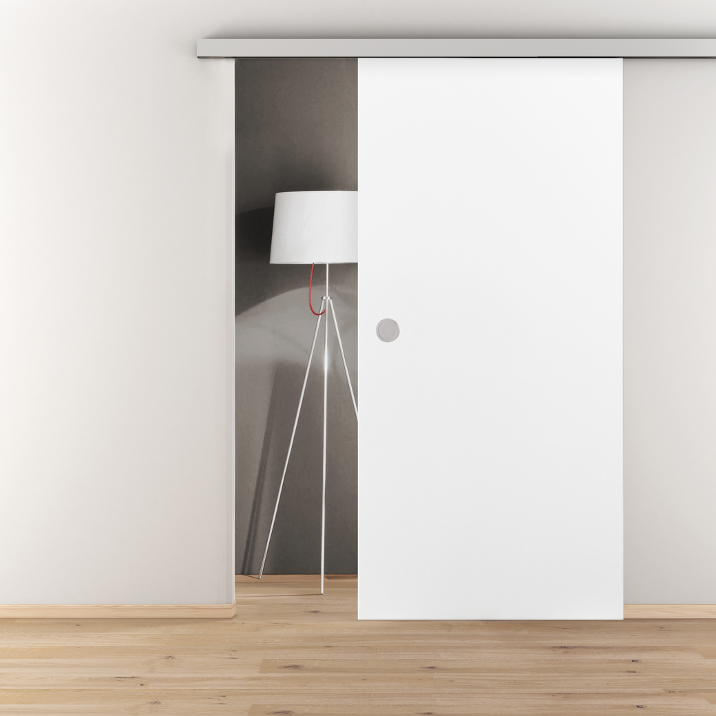 Schiebetür ONTARIO BIANCO PREM Alu EV1 weiß blickdicht CIRCLE 935x2058x39mm