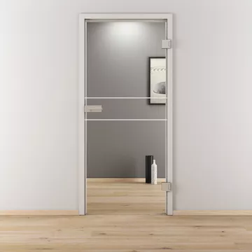 Glasdrehtür NOVA 589, Blickdichte klar, Bohrungsart Studio/Office