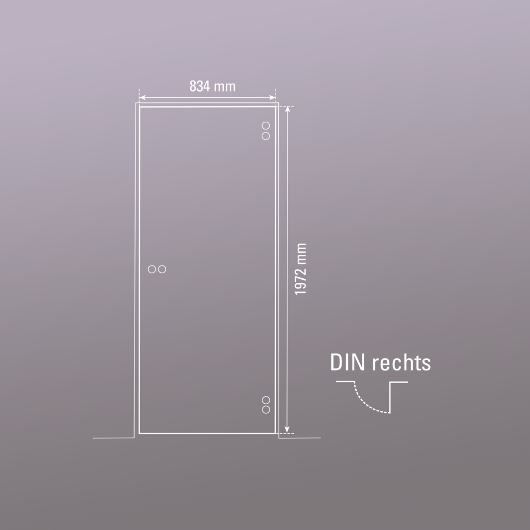 Glasdrehtür NOVA 635 ESG BASIC GREEN matt 834x1972x8mm Studio/Office DIN R