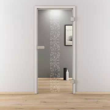 Glasdrehtür NOVA 504, Blickdichte klar, Bohrungsart Studio/Office