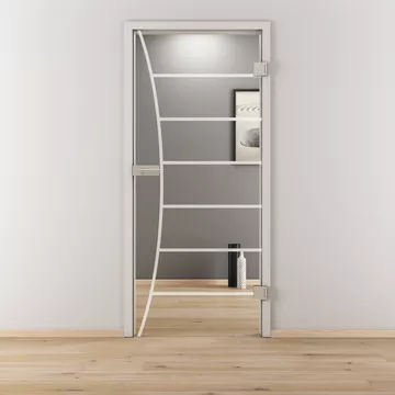 Glasdrehtür NOVA 586, Blickdichte klar, Bohrungsart Studio/Office