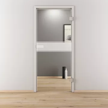 Glasdrehtür NOVA 593, Blickdichte klar, Bohrungsart Studio/Office