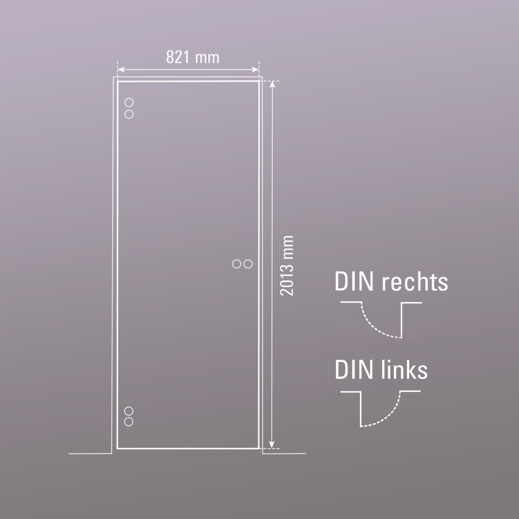 Glasdrehtür NOVA 510 ESG BASIC GREEN klar 821x2013x8mm Studio/Office Ö-Norm L/R