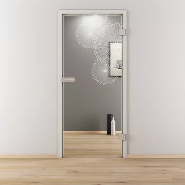 Glasdrehtür NOVA 507, Blickdichte klar, Bohrungsart Studio/Office