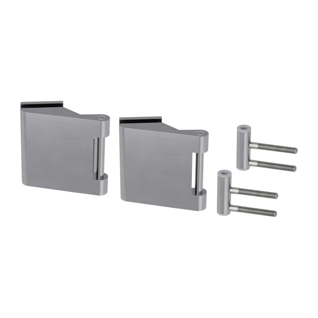 Gegenkasten Set SKS 61 SMART inkl. Türschnäpper, Feststeller,  3tlg. Bänder Edelstahl-Optik matt