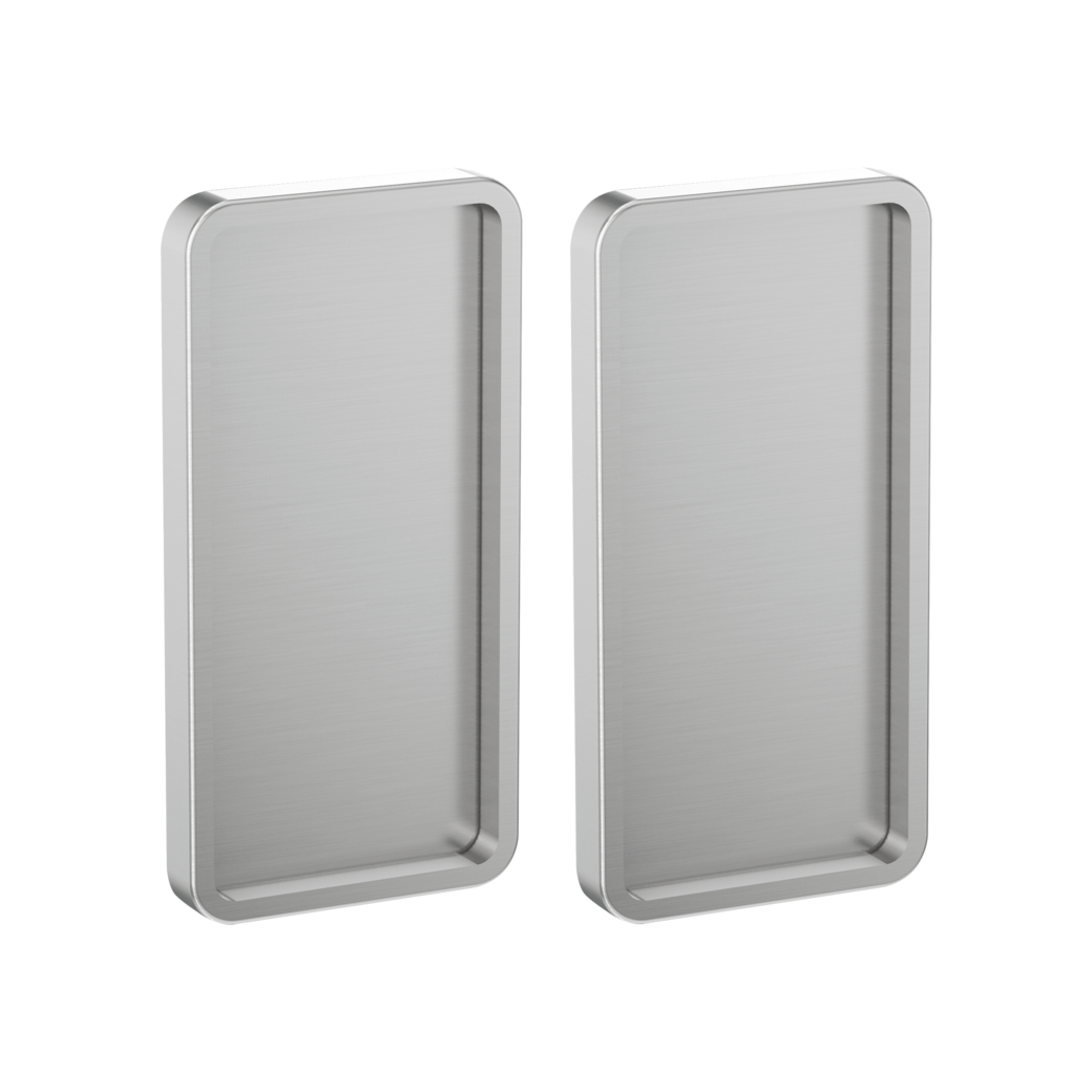 Griffmuschelpaar NOVA GM 491 Klebetechnik 58x115x9mm Edelstahl-Optik matt