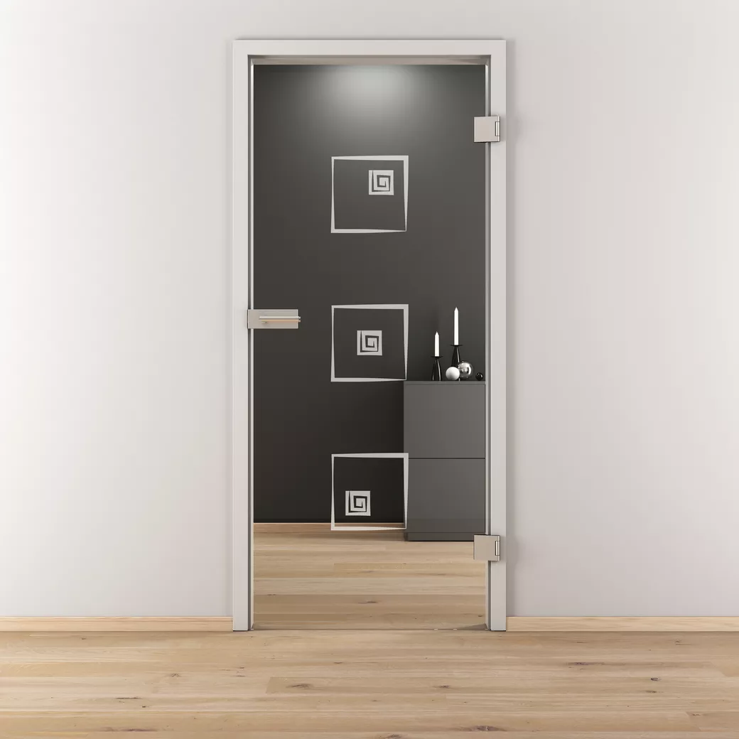Glasdrehtür NOVA 587 ESG BASIC GREEN klar 823x1971x8mm Studio/Office CZ/SK R