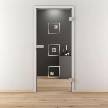 Glasdrehtür NOVA 587, Blickdichte klar, Bohrungsart Studio/Office