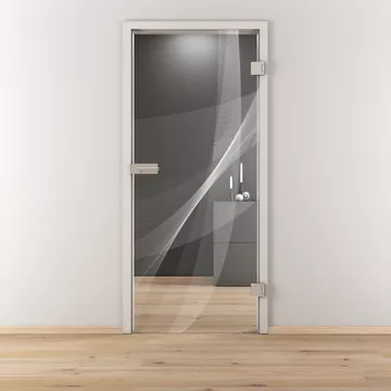 Glastür NOVA 635, Blickdichte klar, Bohrungsart Studio/Office