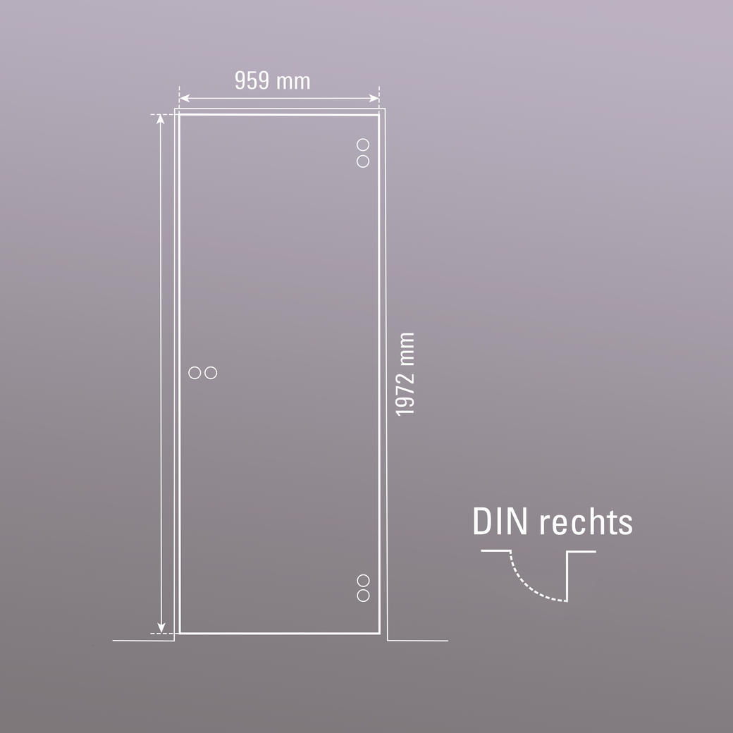 Glasdrehtür NOVA 721 ESG BASIC GREEN matt 959x1972x8mm Studio/Office DIN R