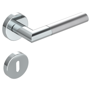 Türdrücker 339, Oberfläche Edelstahl matt, Abdeckung Rosetten rund