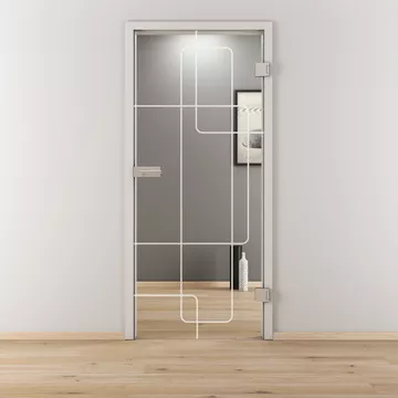 Glasdrehtür NOVA 553, Blickdichte klar, Bohrungsart Studio/Office