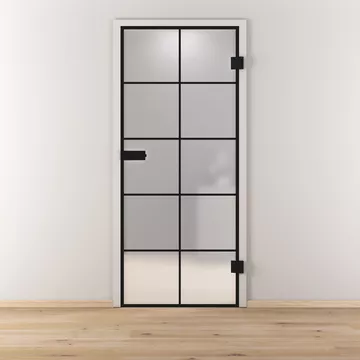 Glasdrehtür NOVA 684 BLACK, Blickdichte matt, Bohrungsart Studio/Office