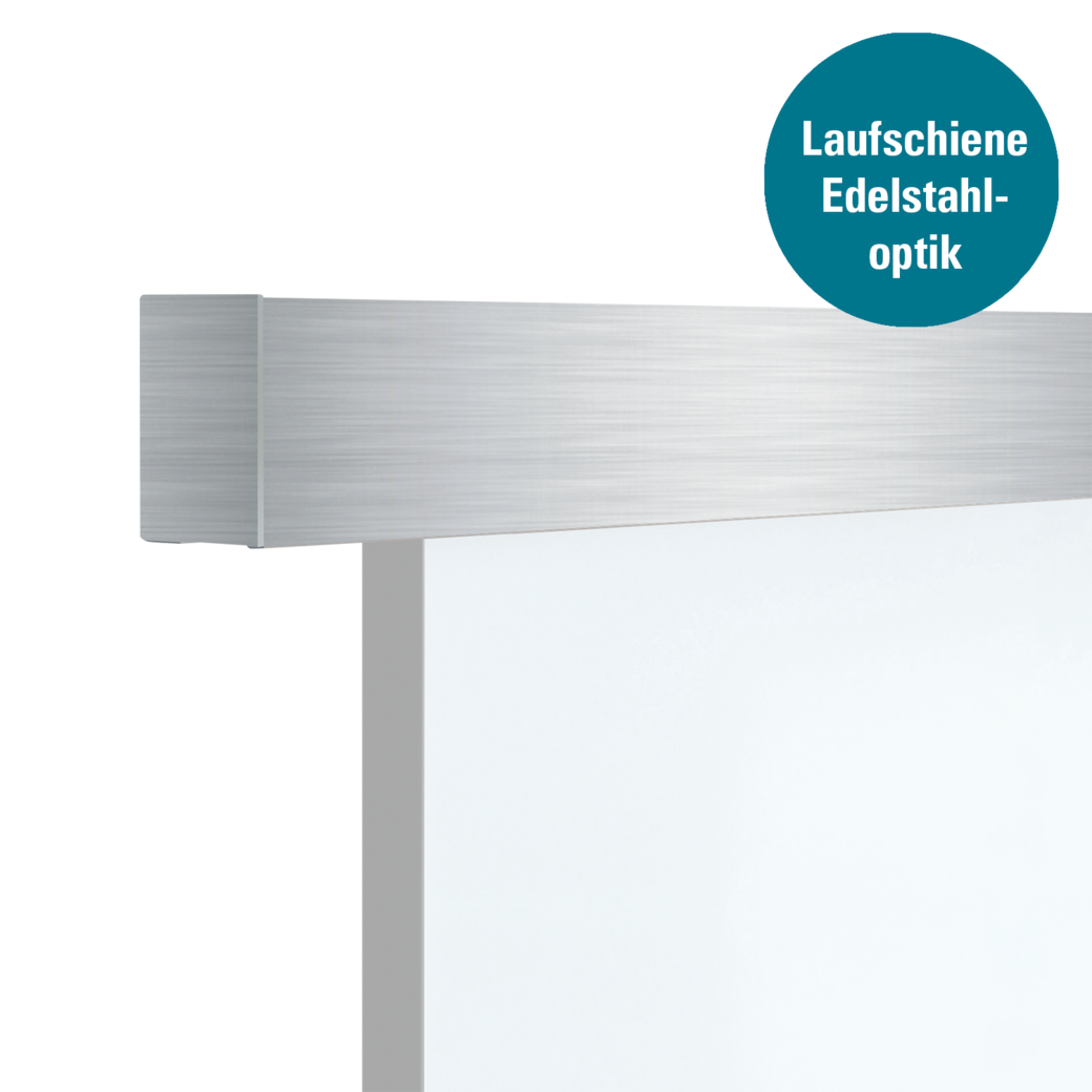 Schiebetürsystem NOVA 407 PREMIUM Deckenmontage/Holztür 2,2m 1-flügelig Edelstahl-Optik matt/C31