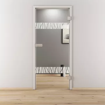 Glasdrehtür NOVA 550, Blickdichte klar, Bohrungsart Studio/Office