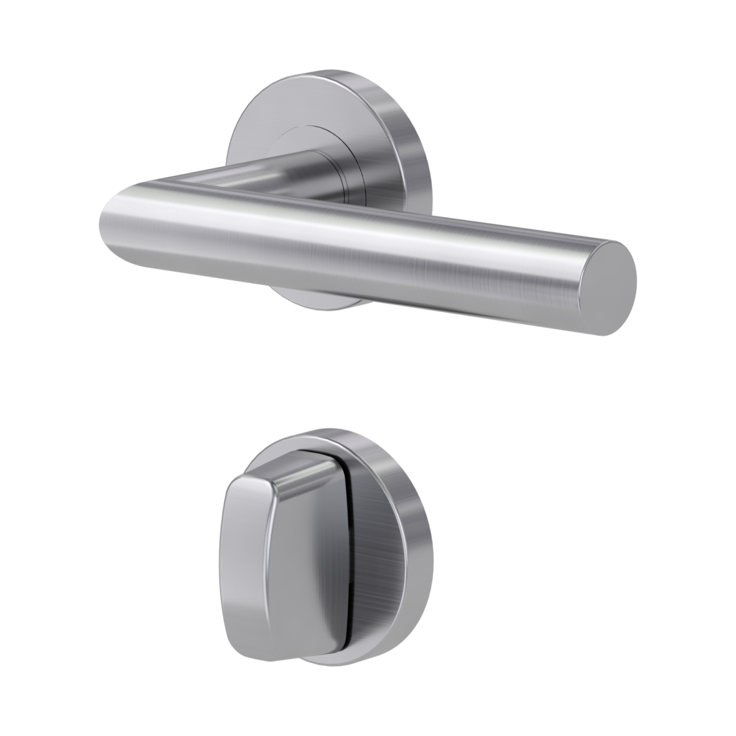 Türgriffgarnitur TD 297 Klipptechnik Rosetten rund WC Edelstahl matt