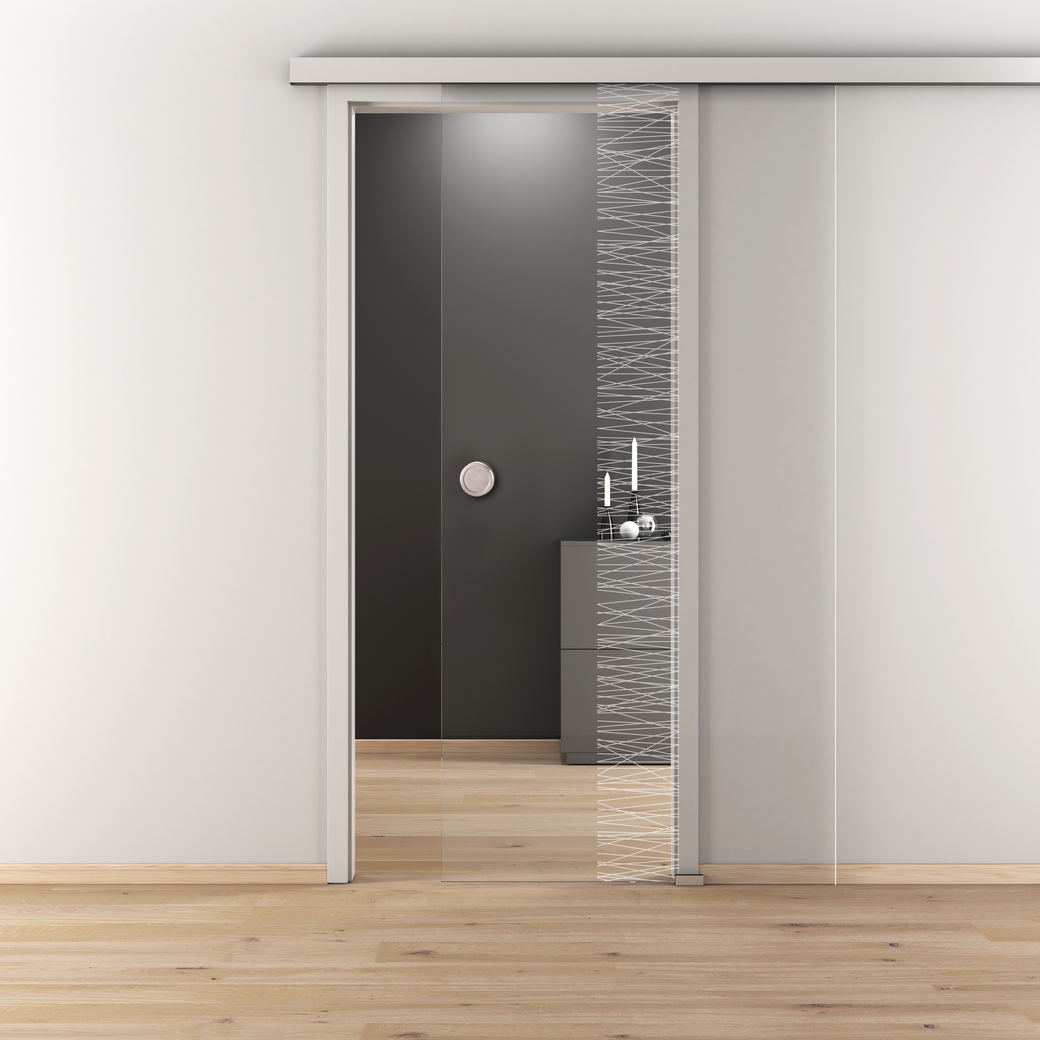 Glasschiebetür NOVA 549 ESG BASIC GREEN klar 935x2058x8mm