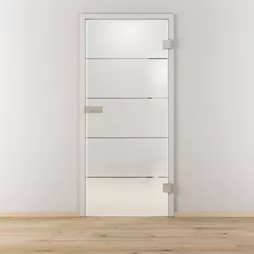 Glasdrehtür NOVA 503, Blickdichte teilmattiert, Bohrungsart Studio/Office