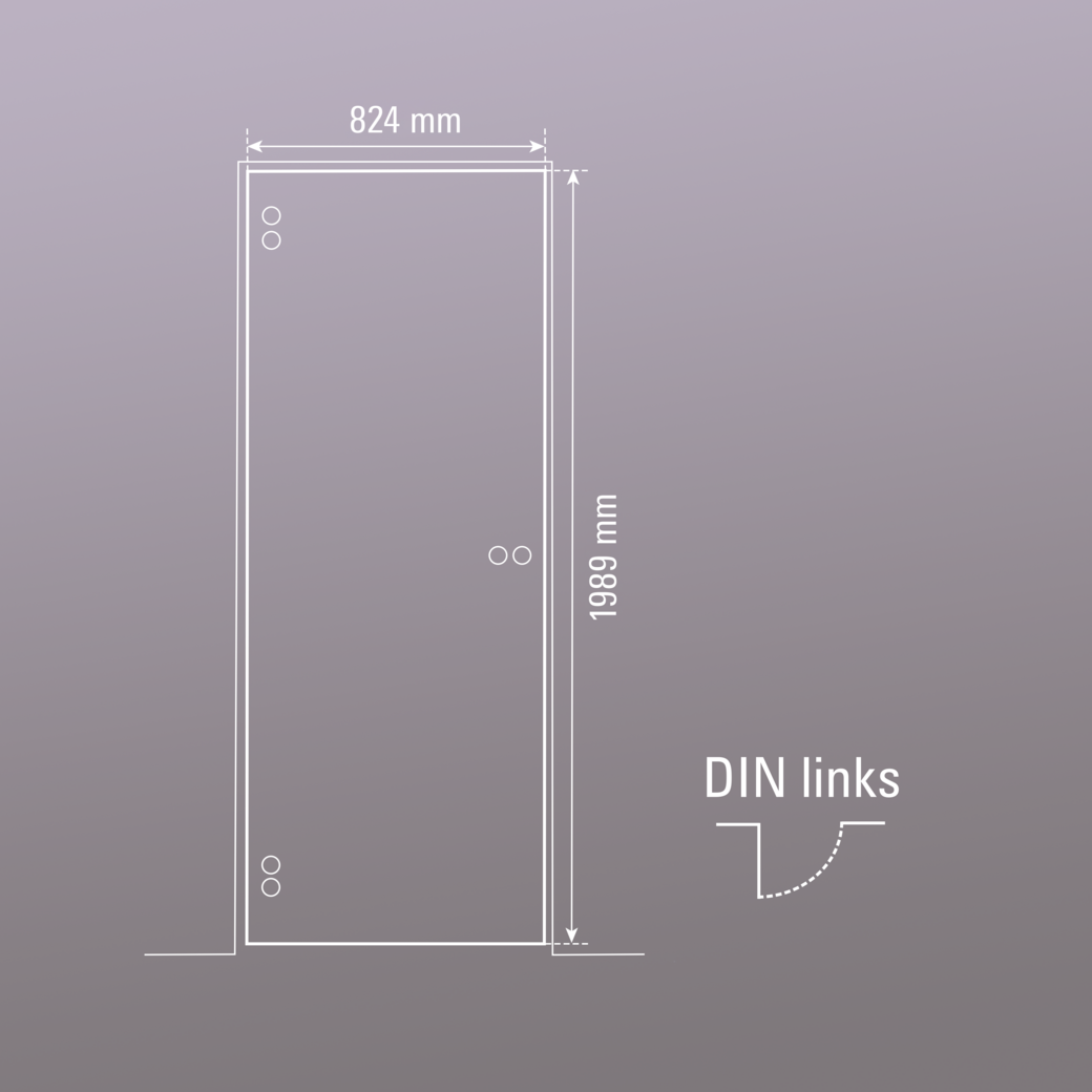 Glasdrehtür NOVA 540 ESG BASIC GREEN klar 824x1989x8mm Studio/Office SI L