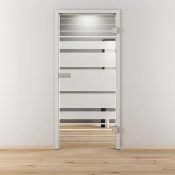 Glasdrehtür NOVA 509, Blickdichte teilmattiert, Bohrungsart Studio/Office