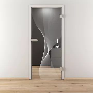 Glastür NOVA 624, Blickdichte klar, Bohrungsart Studio/Office
