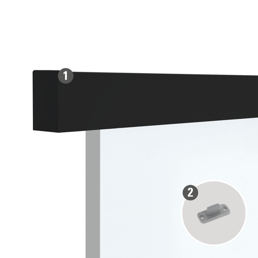 Schiebetürsystem NOVA 407 PREMIUM Wandmontage/Holztür 2m 1-flügelig Schwarz