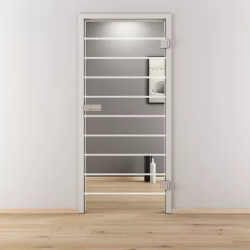 Glasdrehtür NOVA 592, Blickdichte klar, Bohrungsart Studio/Office